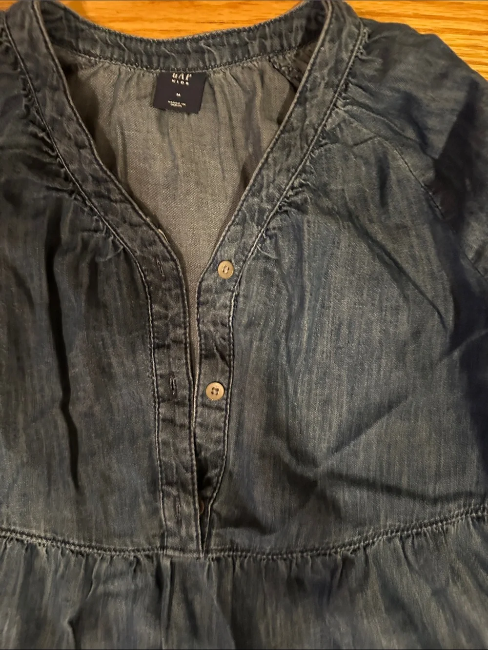 GAP Girls' Denim Tiered Dress - Blue Size M.